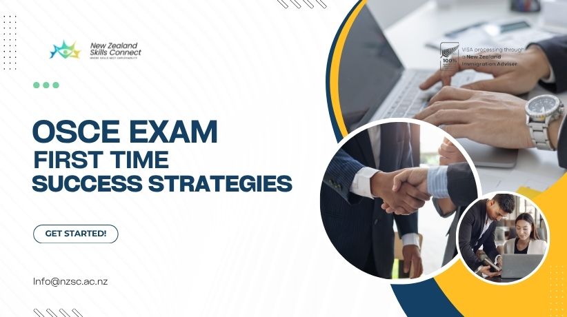 Nurse practicing clinical skills for OSCE exam preparation with patient simulation