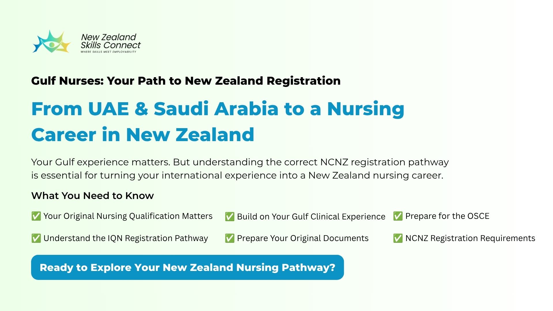 Gulf Nurses (UAE & Saudi Arabia) Your Path to New Zealand Registration